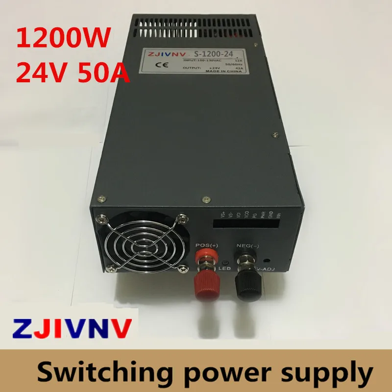 

1200W 24v 50A Single Output Switching power supply Driver Transformers 220V 110V AC to DC24V smps For CNC Machine DIY LED CCTV