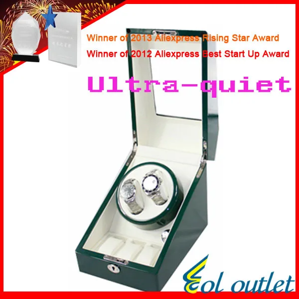 

Superior Quality Ultra-quiet Motor Watch Winder for Automatic Mechanical Watch Capacity for 2 Watches With 3 Grid Storage