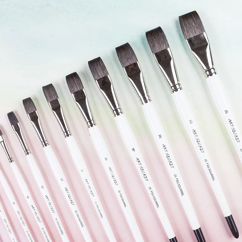 ArtSecret 1PC 25FSQ Hohe Qualität Eichhörnchen Haar Lange Holzgriff Messing Ferrule Aquarell Kunst Liefert Künstler Pinsel – Detail 3
