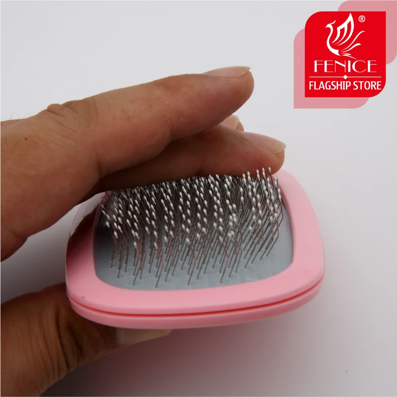 High quality pet grooming comb  soft thin pin massaging beauty 360 degree rotaton anti-slip handle