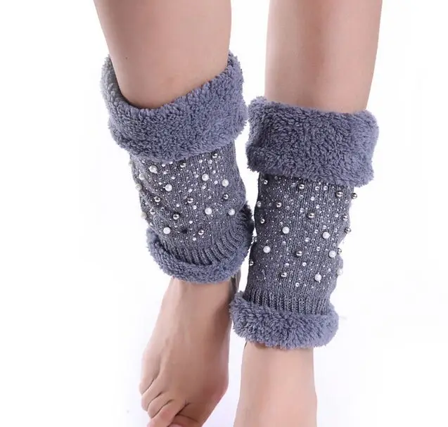 Christmas pearl  rhinestone fleece leg warmers 10pair/lot #393