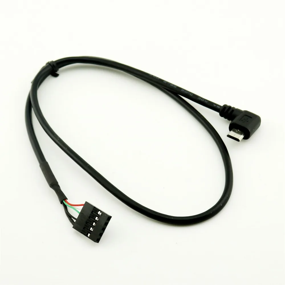 1pcs Micro USB Male Left Angle to Dupont 5 Pin Female Header Motherboard Cable 50cm/1.5ft