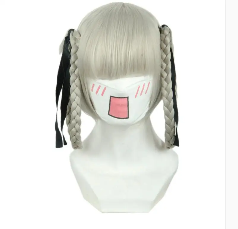 Can be dyed blue gray high temperature silk twist circle cosplay wig