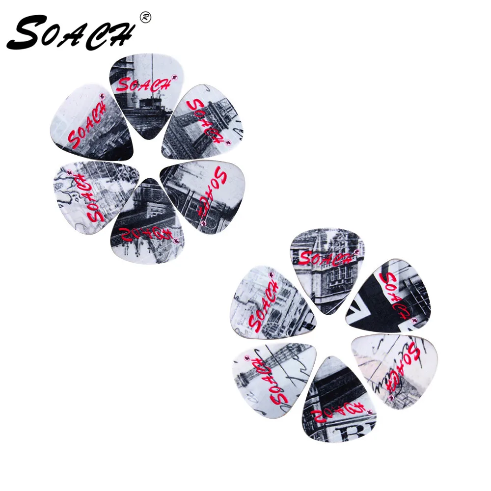 SOACH 10pcs 3 kinds of thickness new brand guitar picks bass British architecture pictures quality print Guitar accessories