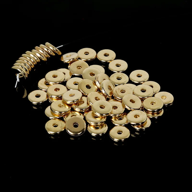 High Quality 100-500pcs Rhodium/KC Gold CCB Plastic Beads Loose Spacer Beads for DIY Jewelry Findings 5/8/10mm Pick Size