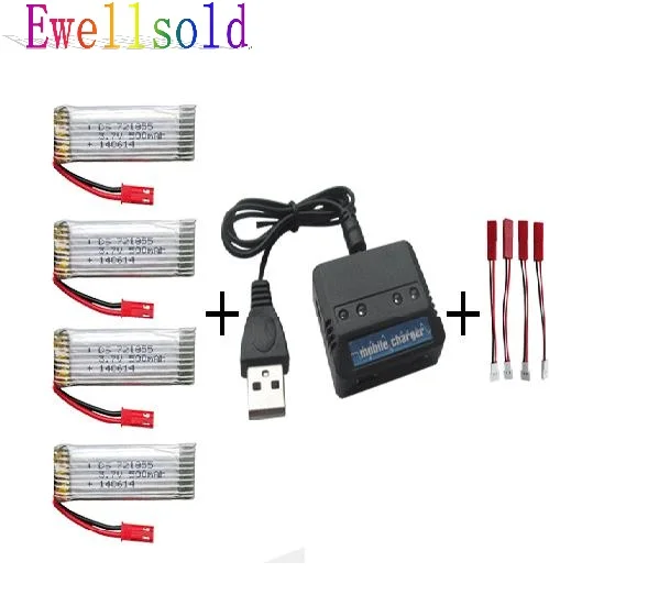 

H07N U818A L 6039 RC Quadcopter parts 3,7 V 500mah Li-polymer battery * 4pcs + 4 in1 charger box 5 шт./лот