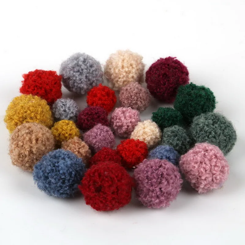 10pcs/lot Pompom 15/20mm Soft Pompones Fluffy Plush Crafts DIY Furball Home Decor Sewing Supplies For Christmas Tree Decoration