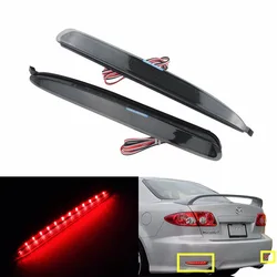 ANGRONG 2x Black Smoked Lens Bumper Reflector LED Stop Brake Light For GG Mazda6 Atenza Mazda 6(CA171)