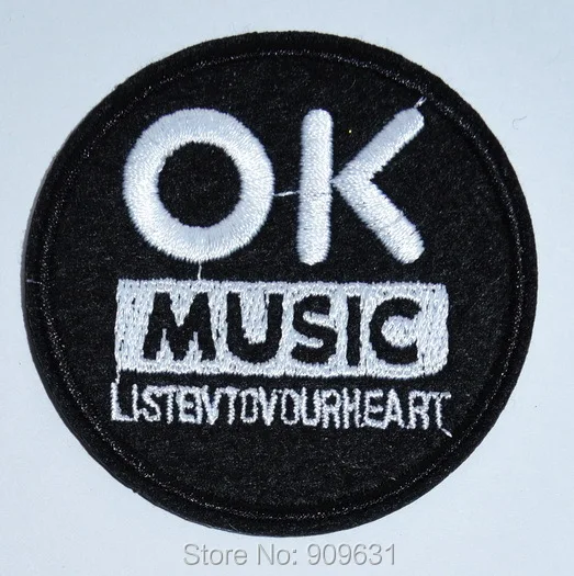 

OK MUSIC - LISEN TO OUR HEART PUNK HIPPIE embroidered Iron on Patch Shirt Bag Cap