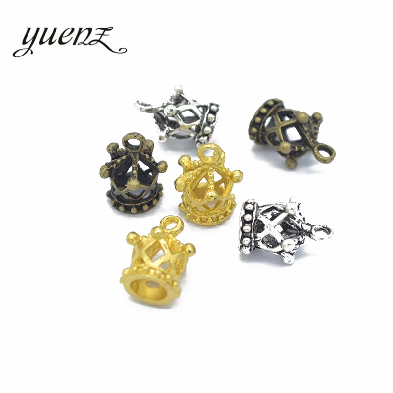 YuenZ 10pcs Antique Silver color Crown Charms Pendants for Bracelet Necklace DIY Jewelry Making Finding Accessories 17*13mm N203