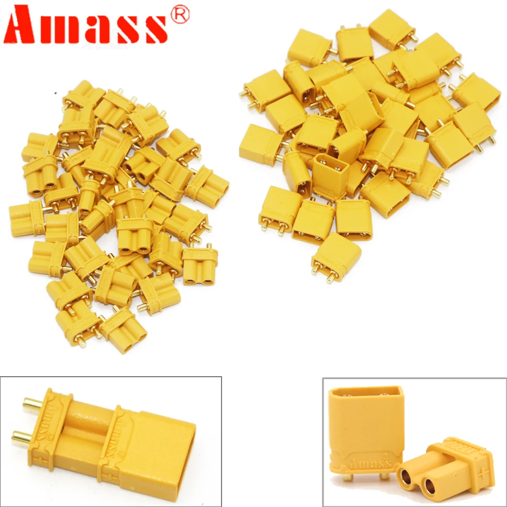 

100pcs Amass XT30U XT30UPB Male Female Gold-plated Battery connector plug for RC Aircraft (50 Pair)