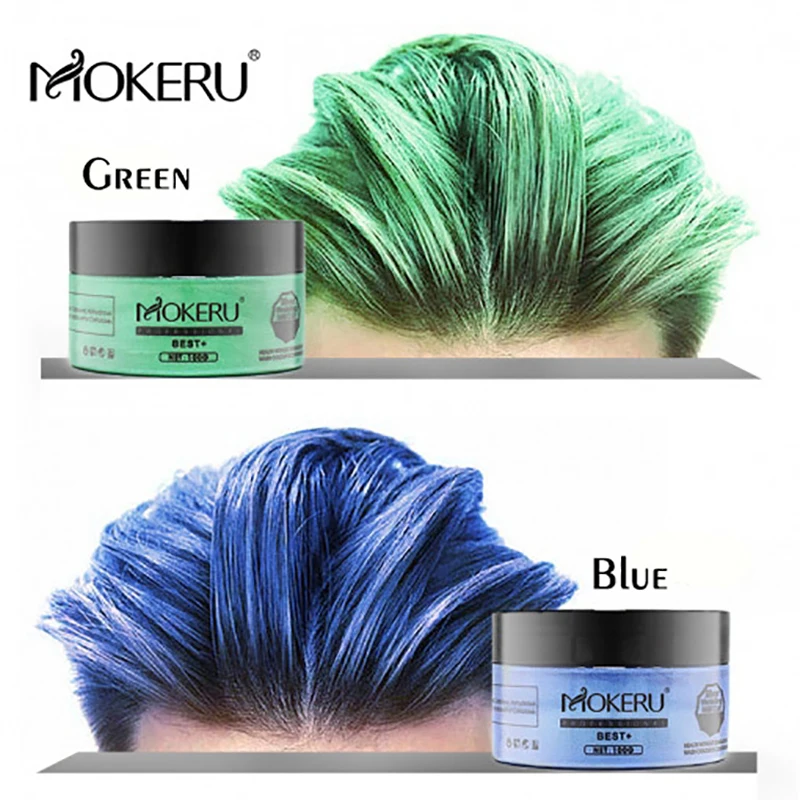 Mokeru Unisex Washable Strong Hold Hair Styling Cream Wax Yellow Ash Gray Hair Dye Temporary Hair Color Cream For Men Woman