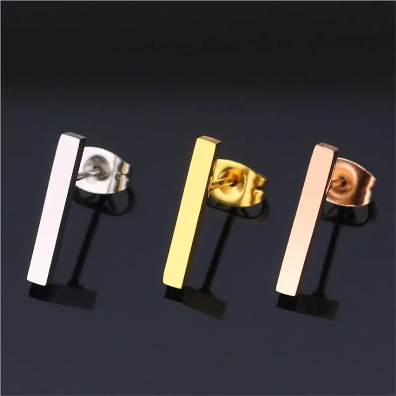 PE75 Titanium Brief Stud Earrings 316l Stainless Steel Earring IP Plating No Fade Allergy Free Good Quality Jewelry