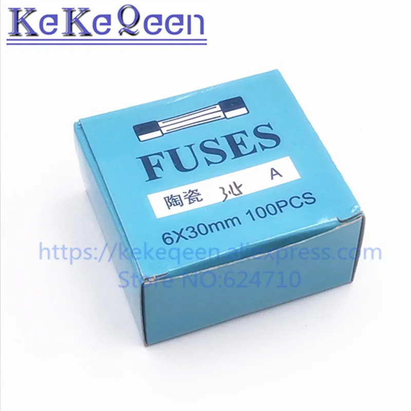 100pcs 6*30 6*30MM Fast blow Ceramic Fuse 6x30mm Fuse 250V 0.2A 0.5A 1A 1.5A 2A 2.5A 3A 3.15A 4A 5A 6A 7A 8A 10A 15A 20A 25A 30A