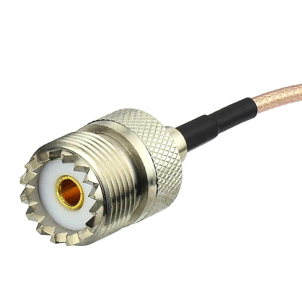 Eightwood RF Coaxial Cable Assembly BNC Male to SO239 UHF Female RG316 15cm Pigtail Jumper for Baofeng Radio Antenna Converter