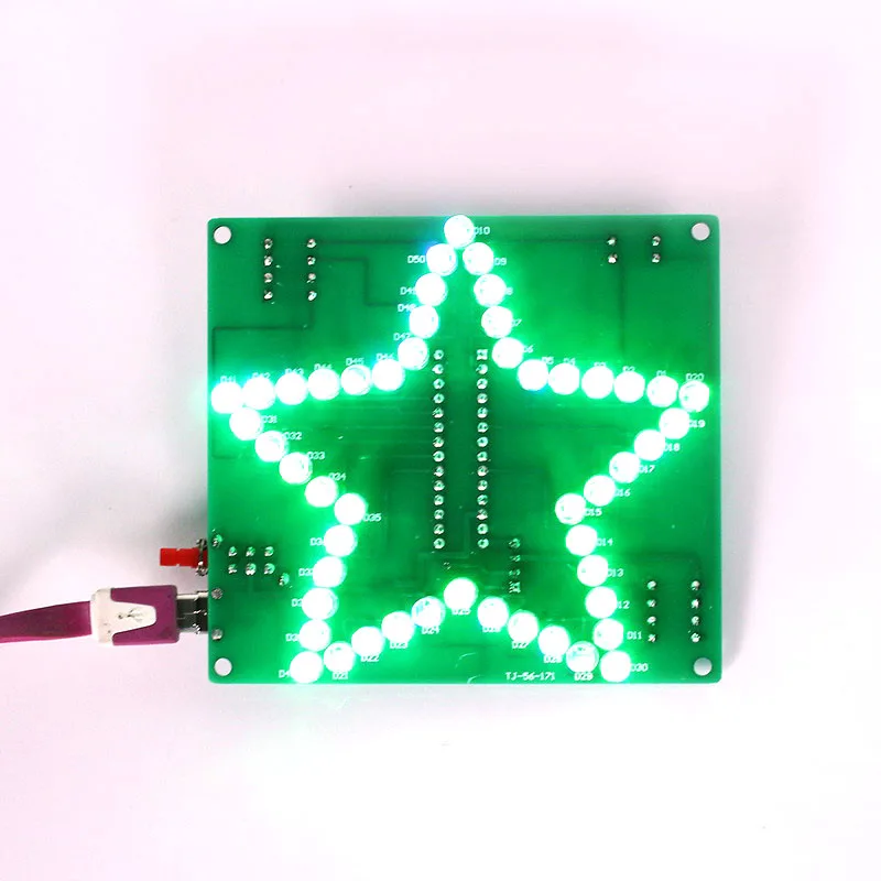 DIY Electronic Kit Glittering Five-Pointed Star Flashing LED Water Light Module Soldering Project Practice Valentine\'s Gift