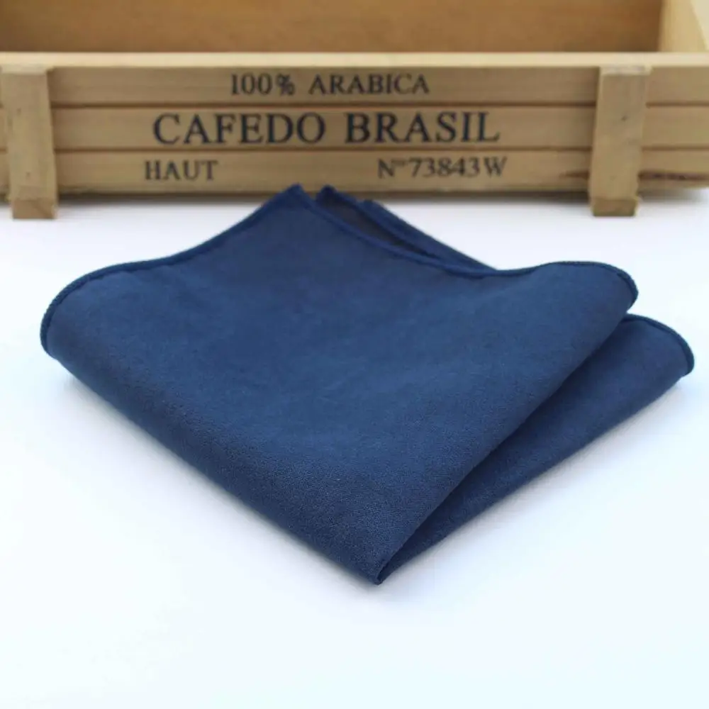 Two-Sided Solid Micro Suede Pocket Square for Men, Soft and Stylish