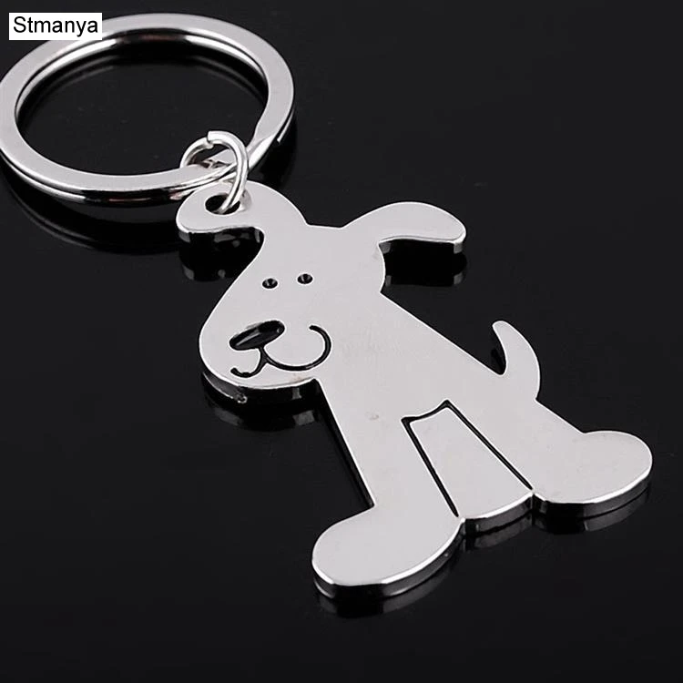 Metal Dog Keychain Key Ring fashion animal key Chain Dog Gift car key holder Pendant Women bag charms Key ring accessory