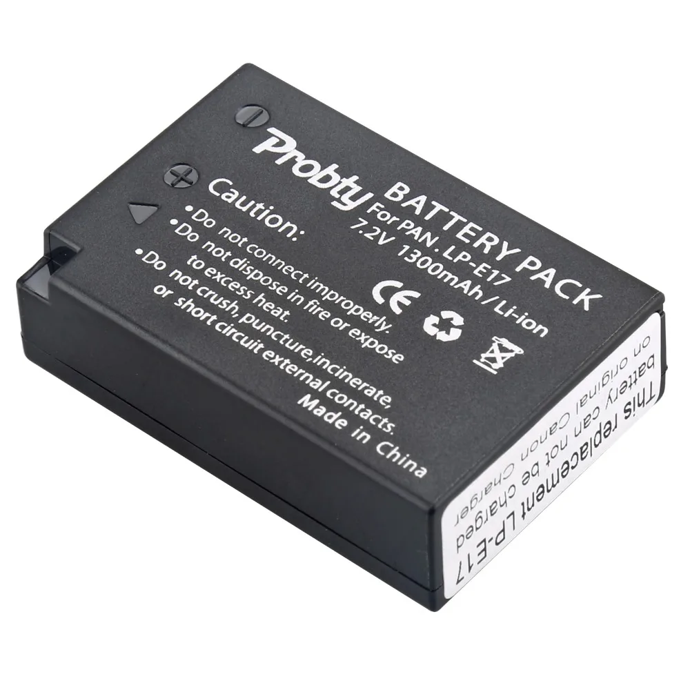 2Pcs Probty LP-E17 LP E17 배터리 + LCD 듀얼 충전기 Canon EOS 750D 760D 8000D M3 M5 Rebel T6i T6s KISS X8i 디지털 카메라