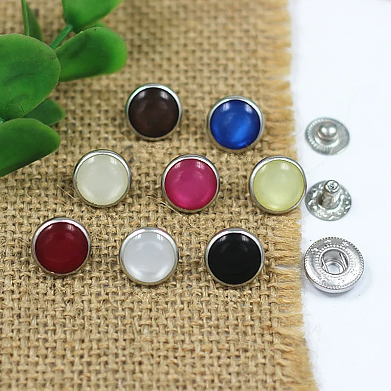 Free shipping 12mm 50pcs/lot high quality resin bread pearl copper prong snap button bodysuit popper children\'s clothing button