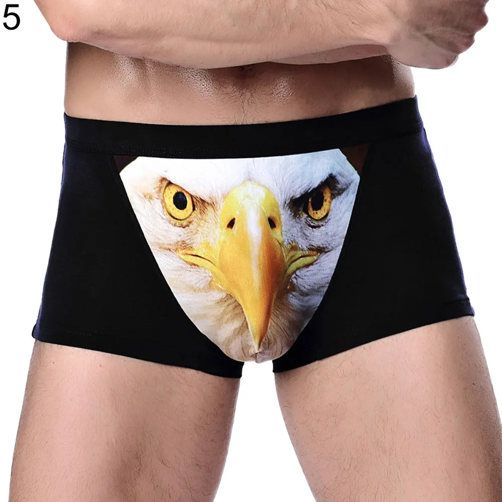 Creative Animal Wolf Eagle Head Men\'s U Convex Breathable Boxer Underwear new