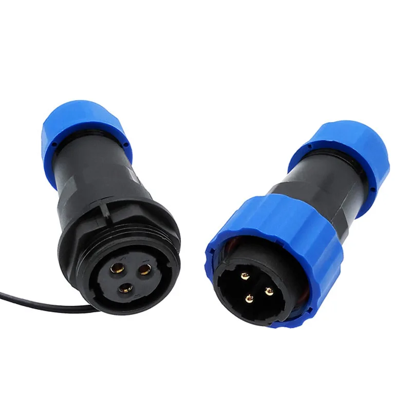 SP20 straight waterproof connector 2/3/4/5/6/7/8/9/10/12/14Pin IP68 Industrial power Male plug and Female socket