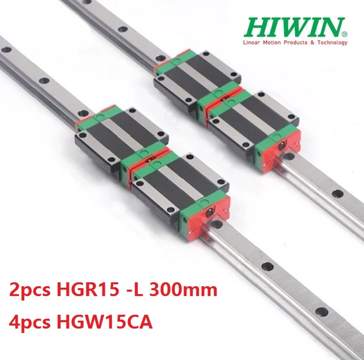 

2pcs origial Hiwin rail HGR15 -L 300mm + 4pcs HGW15CC HGW15CA flange carriage blocks for cnc router