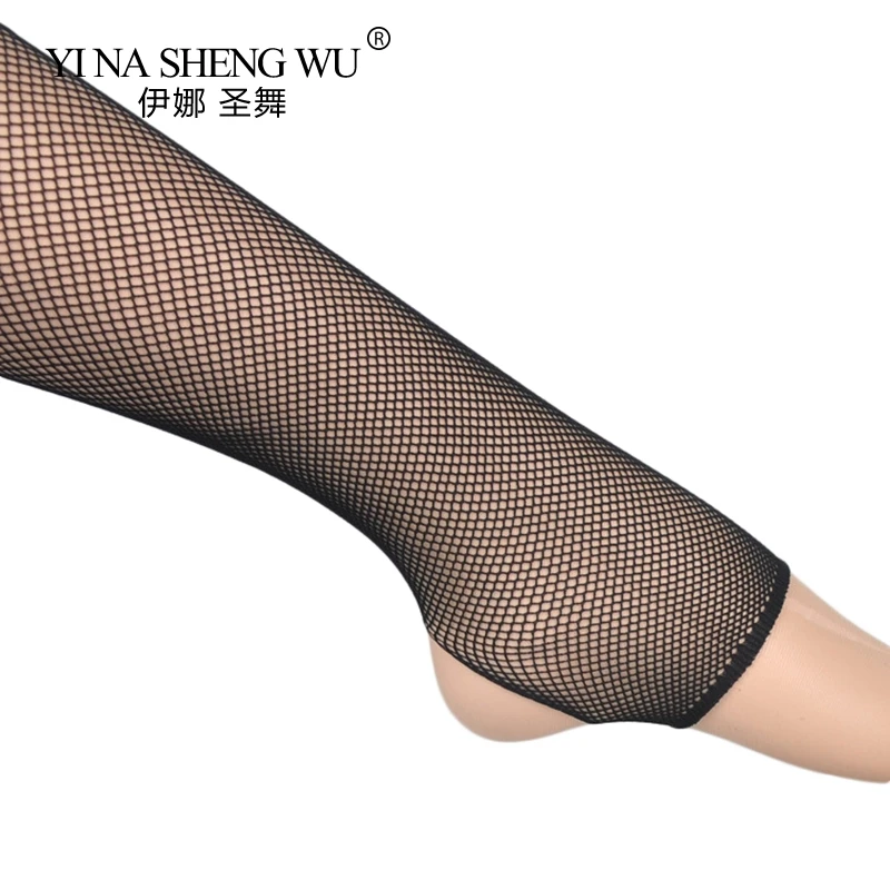 Sexy Women Latin Dance Socks Mesh Trample Feet Socks Nightclub Bar Mesh Hollow-out Pantyhose Latin Dance Performance Socks Black