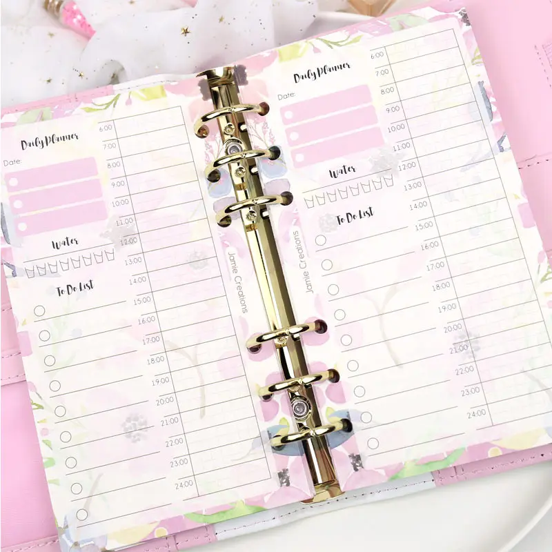 Yiwi 40 Sheets  A5 A6 Timeline Plan Diary Color Inner Core Planner Filler Paper Inside Page Gift for filofax