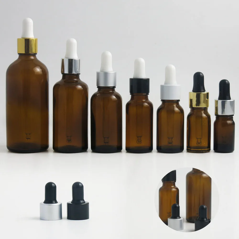 

200 x 100ml Empty Amber Glass Piepette Dropper Bottle 1oz Brown Bottles For e Cig E Liquid Dropper Container 20ml 15ml 10ml 5ml