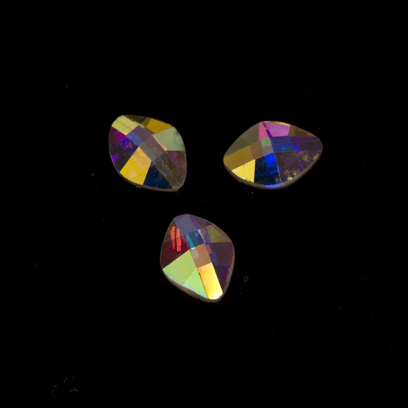 YANRUO 2060NoHF AB Leaf 4x6mm Flat Back Non Hotfix Strass Crystal Glass Rhinestones For Nails Decoration image 6