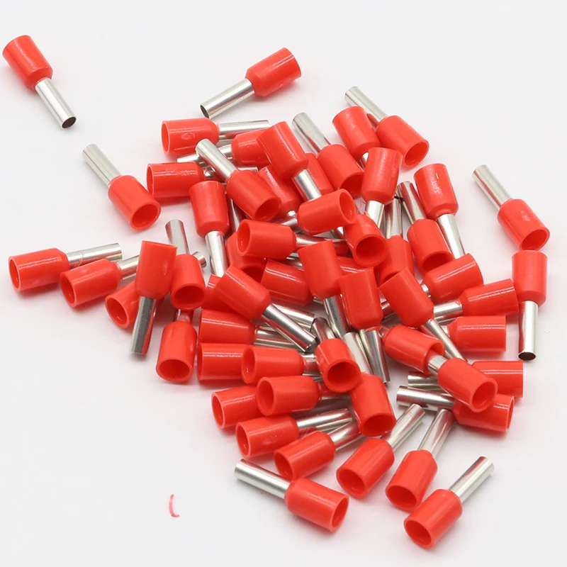 E2508 Tube insulating terminals 2.5MM2 100PCS/Pack Insulated Cable Wire Connector Insulating Crimp Terminal Connector E-