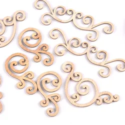 8Pcs Del Modello di Fiore di Legno Fette di L'artigianato FAI DA TE Scrapbooking Complementi Arredo Casa Accessori Fatti A Mano In Legno Angolo Del Merletto di Arti Ornamenti m1859