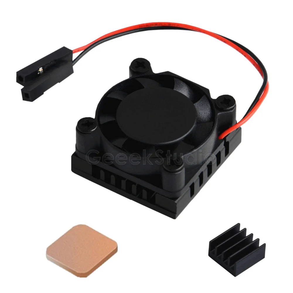 New In Stock! Square Cooling Fan 1/2 Dual Fan with Heatsink Cooler Kit For Raspberry Pi 3B+ (3B Plus) / 3 B / 2B/B+