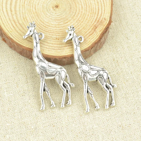 6 pcs 54*21*5 mm Antique Tibetan Silver Charms Bracelet Necklace Pendant  New Fashion Alloy charm giraffe D921