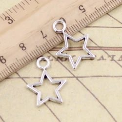 20pcs Charms Star Pentagram 16x22mm Tibetan Bronze Silver Color Pendants Antique Jewelry Making DIY Handmade Craft