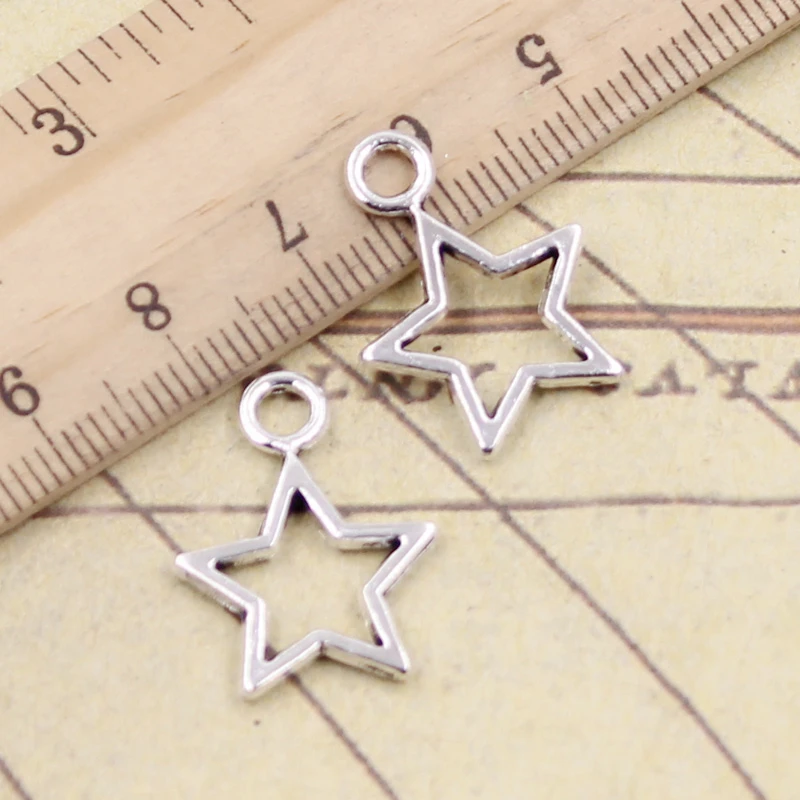 20 sztuk Charms gwiazda Pentagram 16x22mm tybetański brąz srebrny kolor wisiorki antyczny tworzenia biżuterii DIY Handmade Craft
