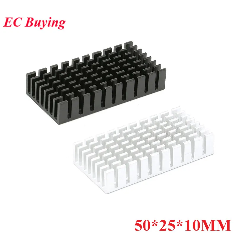 2pcs/1pc 50X25X10mm Heatsink Radiator Cooler Cooling Fin Aluminum Heat Sink for LED IC Transistor Module PCB PBC 50*25*10mm