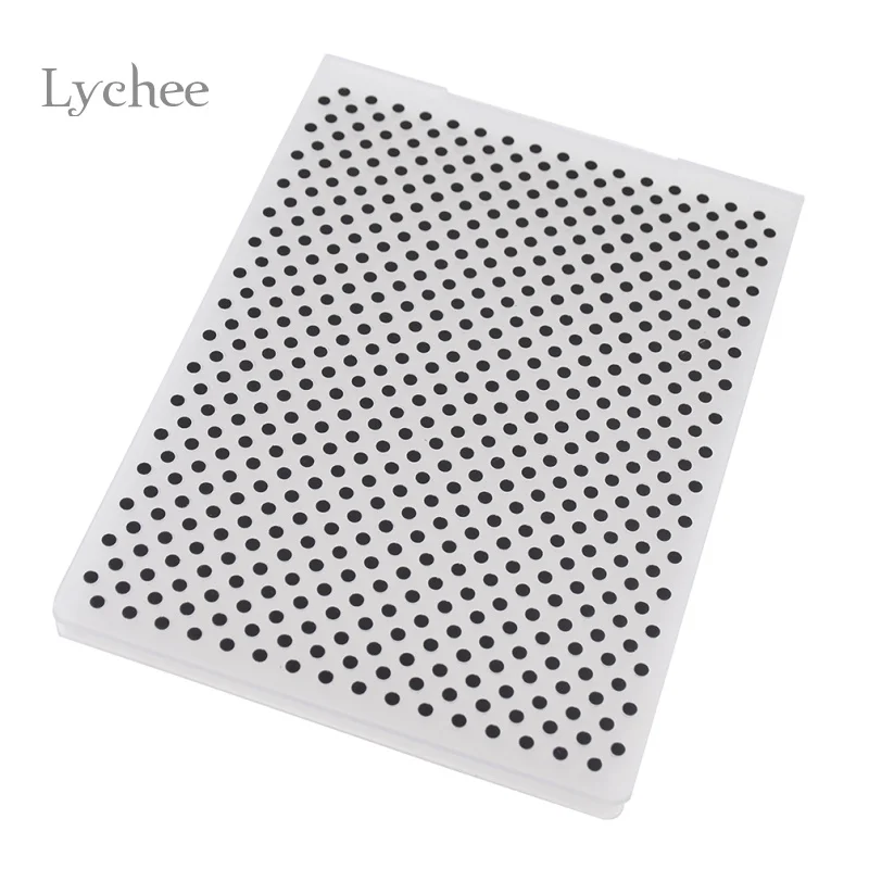 Lychee Life Plastic Embossing Folder For Scrapbook DIY Album Card Tool Plastic Template Stamping Round Dot Pattern