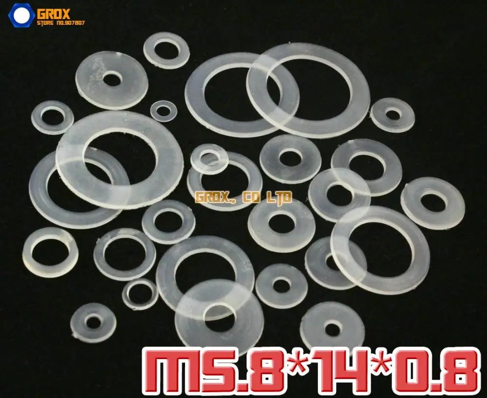 

400 Pieces M5.8 x 14 x 0.8mm Soft Nylon Flat Washer Insulation Washer