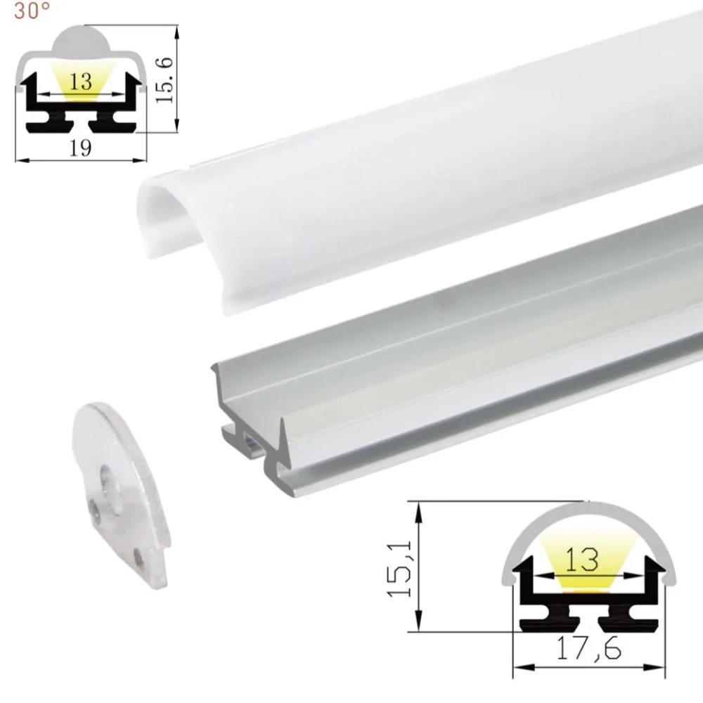 20m(10pcs) a lot, 2m per piece, Aluminum profile for led sign strips light with milky, clear or 30degree lens