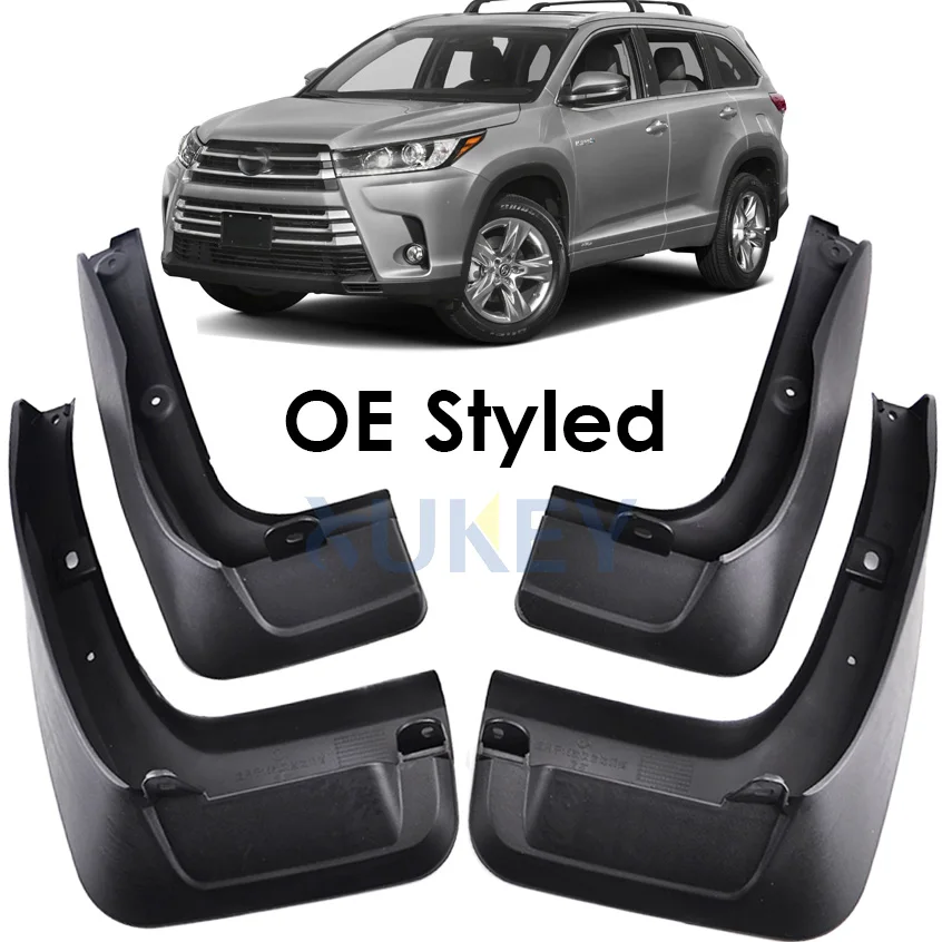 4Pcs Set For Toyota Highlander Kluger XU50 2014 - 2018 Mud Flaps Mudflaps Splash Guards Front Rear Mudguards 2014 2015 2016 2017