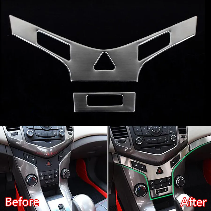 Stainless Steel Car Interior Front Central Console Panel Decoration Trim Styling Car-covers For Chevrolet Cruze 2009-2014