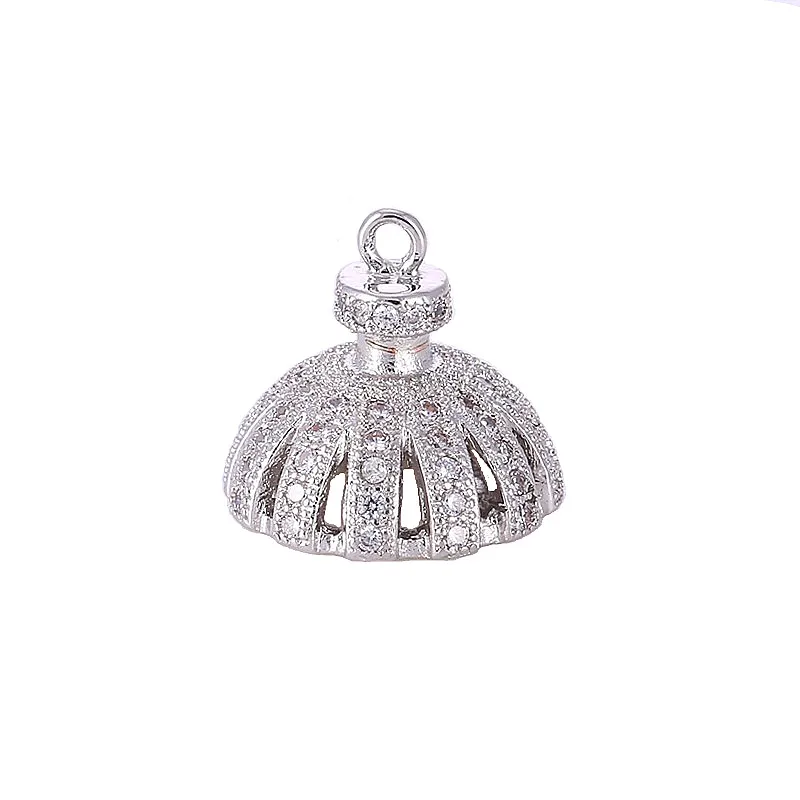 New Fashion Jewelry Shining Zircon Crown Floating Charms For Jewelry Making Diy Micro Pave Jewelry Connectors Bijoux Berloques