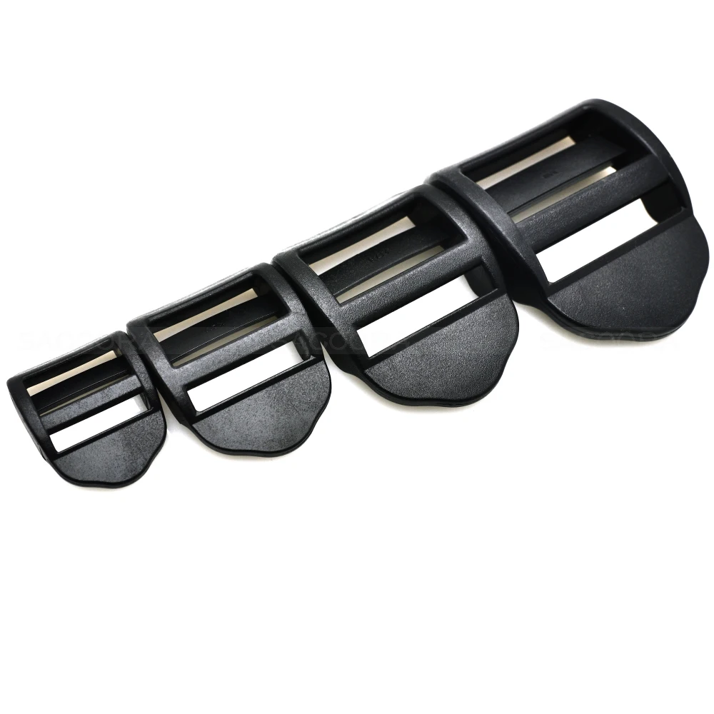 10pcs Plastic Ladder Lock Tri-Glides Slider Adjustable Buckle Belt Buckle Backpack Accessory Black