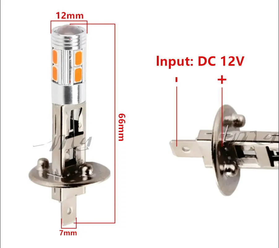 H1 Led Bulbs Super Bright White High Power 10 SMD 5630 Auto LED H1 Car Light Fog Signal Turn Light Driving Lamp 12V Yellow