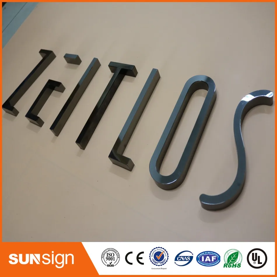 Custom Chrome Metalen Letters Teken Reclame Winkel Teken