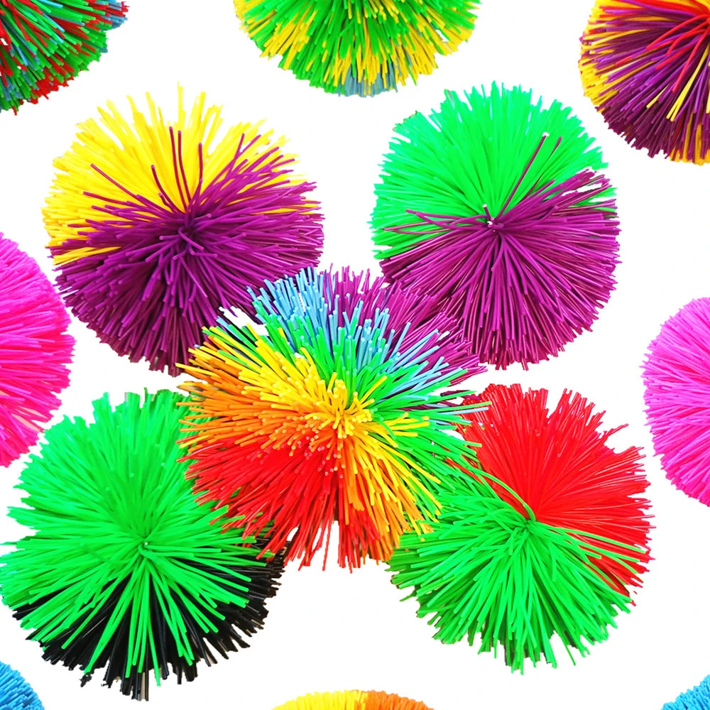 

8cm Rainbow Mixed Koosh Squishy Ball Sensory Fidget Toy for Autism Occupational Stress Relief Funny Kids Anti-stress Toy Gift