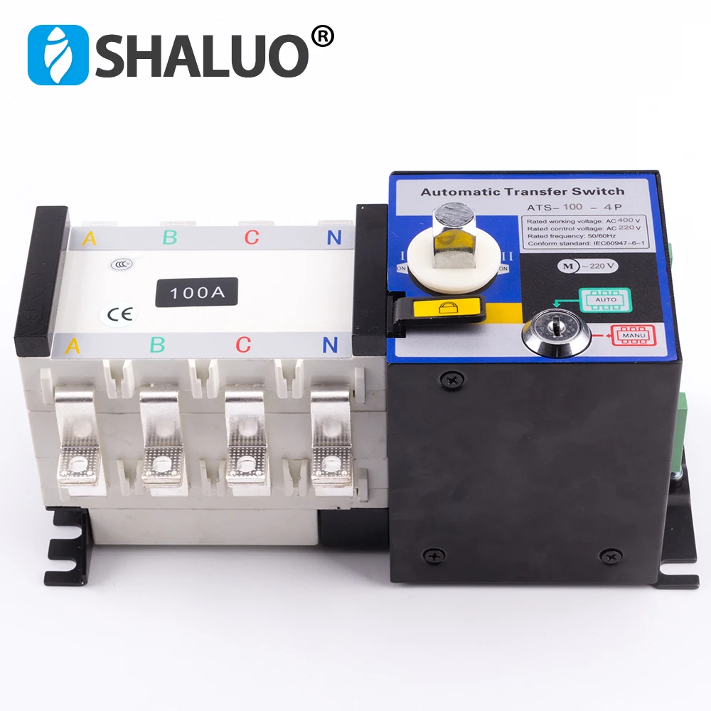 4P 100A Universal ATS Automatic Transfer Switch Dual Power Transfer Switch AC Diesel Generator Part Single Three Phase