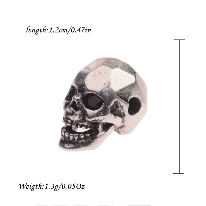 DOUWEI 2018 New Micro Pave Black Zircon Skull DIY Beads For CZ Jewelry Making Metal Copper Beads For Men Bracelet